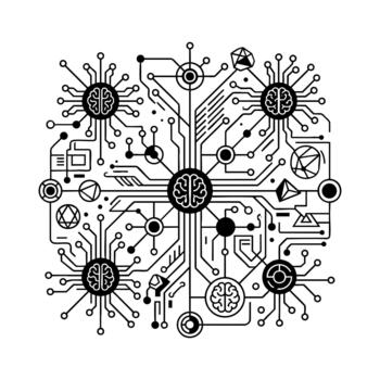 Artificial Intelligence Data Network Background vector