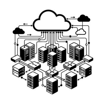 nube informática datos centrar red concepto vector