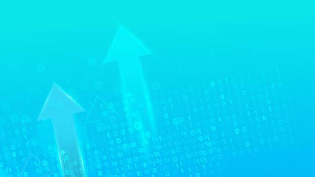 digital crecimiento concepto con flechas y binario código tecnología antecedentes vector