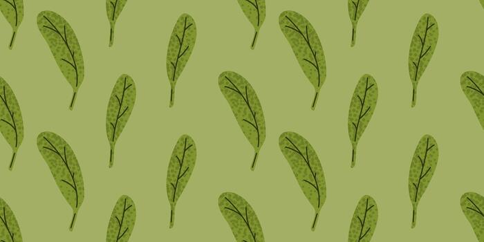 Spinach Leaf Seamless Vegetable Pattern vector