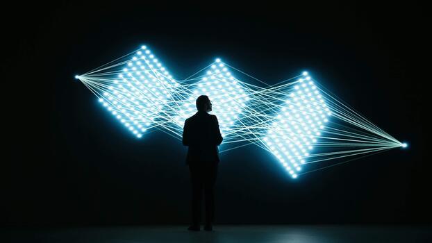 programmeur verbetert ai neurale netwerk diep aan het leren algoritmen gebruik makend van tablet. software ontwikkelaar optimaliseert kunstmatig intelligentie- generatief model- voor sneller gegevens verwerken, camera een video