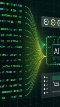 künstlich Intelligenz Ader mit binär Daten Strom. video