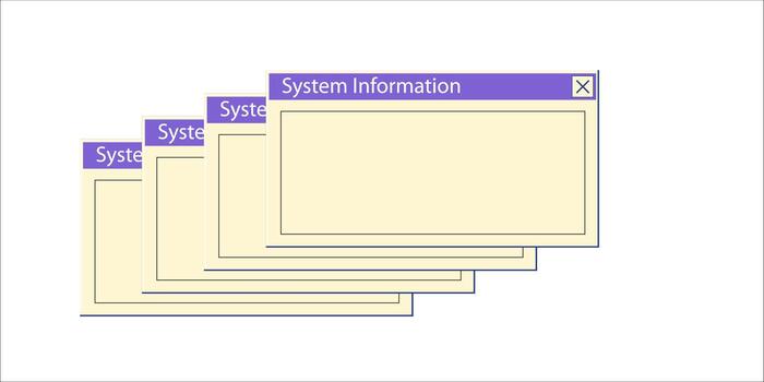 Computer message on screen. Operational Message . System error. vector