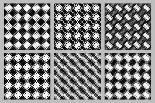 Circle pattern background set - abstract illustrations vector