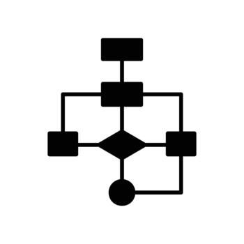 Flowchart Icons for framework flow in solid style vector
