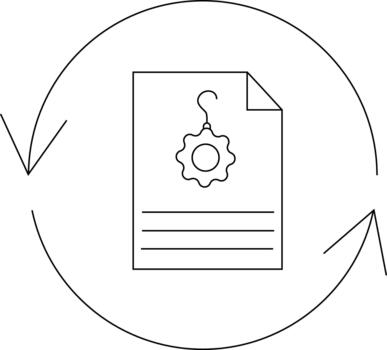 Gear Document Refresh Streamlining Technical Specifications and Updates. vector