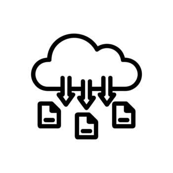 Simple Outline Cloud Computing Data Transfer Document Icon Element vector