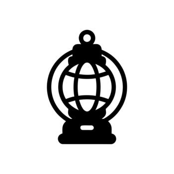 Globe Icon with Surrounding Circular Frame on a Solid Base vector