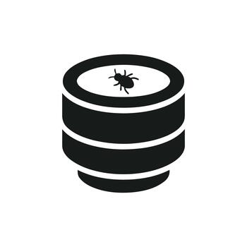 Bug in Database Symbol Representing Software System Error or Problem vector