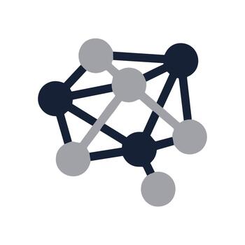 Flat Design Complex Network Connection Node Structure Data Communication Graph vector
