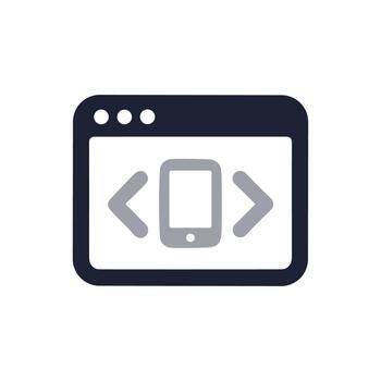 plano diseño móvil solicitud codificación símbolo monitor interfaz icono vector