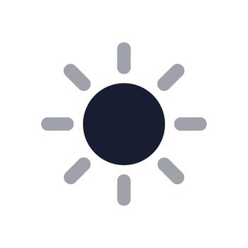 Flat Simple Dark Theme Sunlight Setting Switch User Interface Icon vector