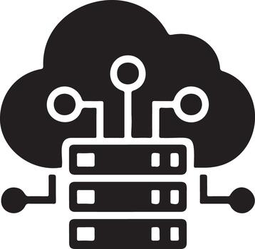 Cloud computing and server storage icon vector