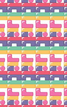 Rectangle and rounded brick pattern block background vector