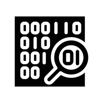 binary code search solid icon design good for web or mobile app vector