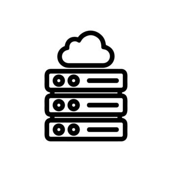Simple Outline Cloud Data Server Stack Computing Icon Symbol vector