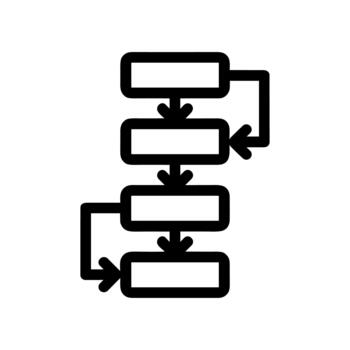 Outline Simple Algorithm Flowchart Process Diagram Data Structure Icon vector