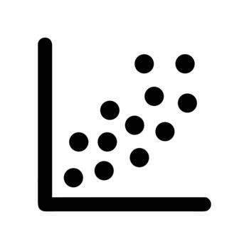 Simple Line Style Scatter Plot Graph Data Analysis Icon vector