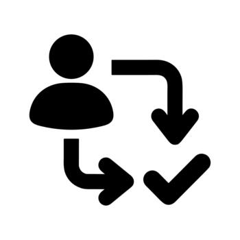 Solid Style User Assignment Completed Task Process Interface Icon vector