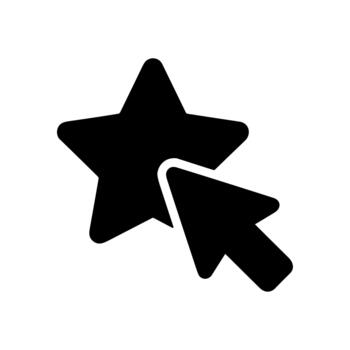 sencillo sólido estrella cursor hacer clic puntero favorito interfaz icono vector