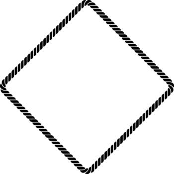 Solid rope diamond frame vector