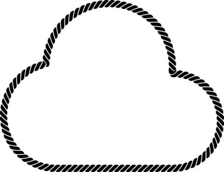 sólido cuerda nube marco vector