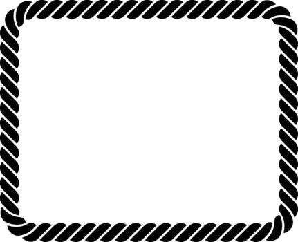 Bold solid rope horizontal rectangle frame vector