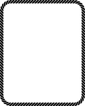 Solid rope vertical rectangle frame vector