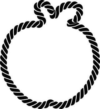 Bold solid rope apple frame vector