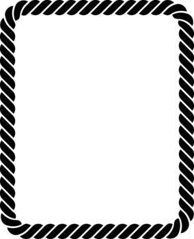 Bold solid rope vertical rectangle frame vector