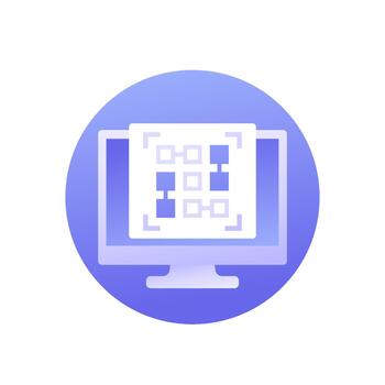 pattern recognition software icon with computer vector