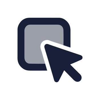 Simple Flat Rounded Square Checkbox with Pointer Cursor UI Element Icon vector