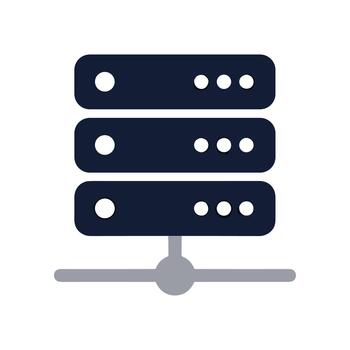 Flat Design Server Data Center Stack Hardware Computing Technology Icon vector