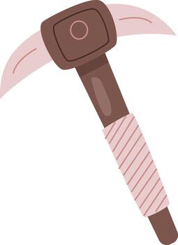 Pickaxe tool digging mining construction flat vector