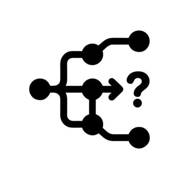 Simple Outline Decision Tree Problem Solving Process Flowchart Icon vector