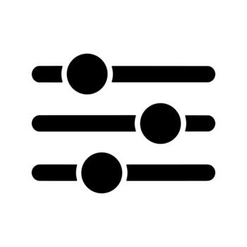 Simple Flat Style Equalizer Setting Interface Adjustment Control Icon Element vector