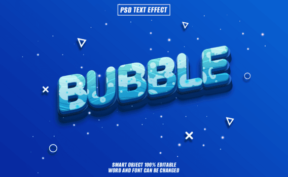Blase Text bewirken mit 3d Text psd