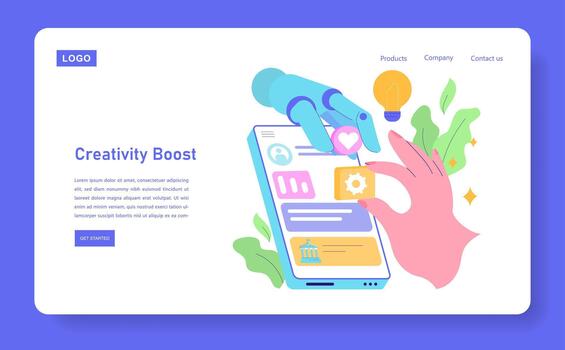 Creative boost app interface illustration vector