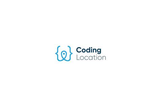 Coding location programming service logo vector