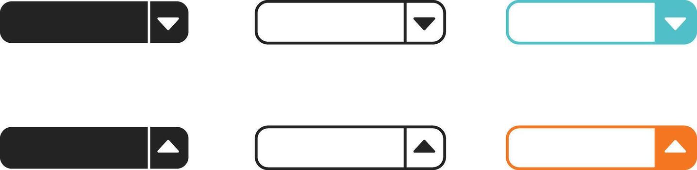 soltar abajo menú botón conjunto para web diseño y usuario interfaz selección elementos vector