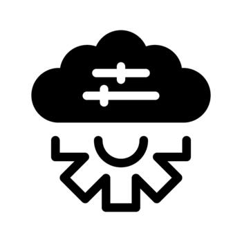 cloud sync computing information network software Icon vector