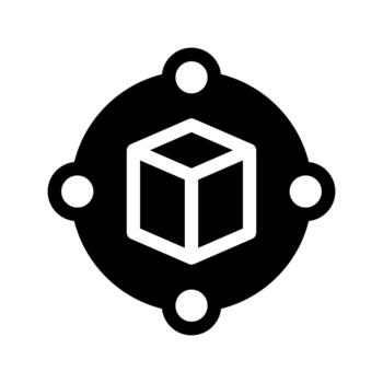 blockchain code binary software system Icon vector