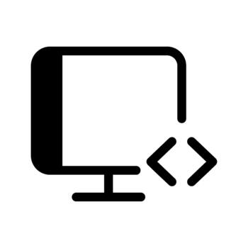 code binary coding language monitor Icon vector