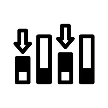 decrease financial graph increase recession Icon vector