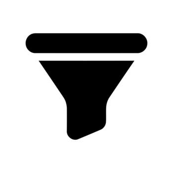 Filter Funnel Icon for Data Sorting and Selection Processing vector