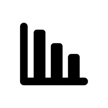 Graph Showing Decline and Decrease Trend with Simple Bar Icon vector