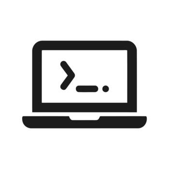 Terminal Programming Code Interface Displayed on Laptop Screen Icon vector