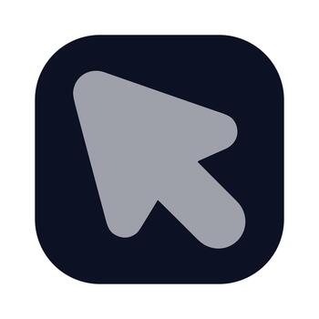 Simple Flat Rounded Square Cursor Pointer Arrow Navigation Icon vector
