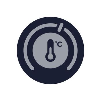 Simple Flat Style Temperature Control Dial Setting Interface Icon vector