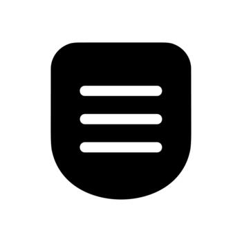 Solid Rounded Rectangle Pocket List Menu Interface Symbol Element vector